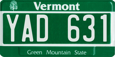 VT license plate YAD631