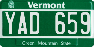 VT license plate YAD659