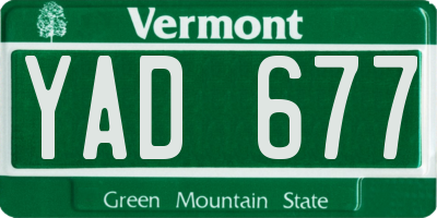 VT license plate YAD677