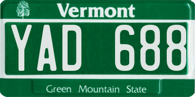 VT license plate YAD688