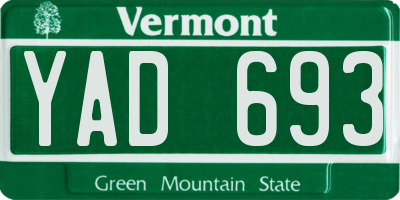 VT license plate YAD693