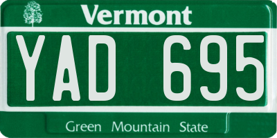 VT license plate YAD695