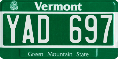 VT license plate YAD697