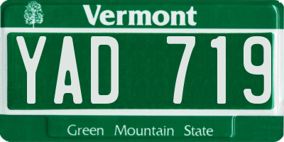 VT license plate YAD719