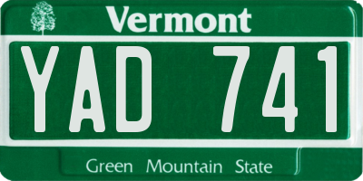 VT license plate YAD741