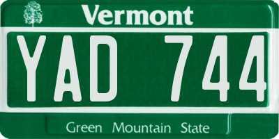 VT license plate YAD744
