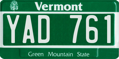 VT license plate YAD761