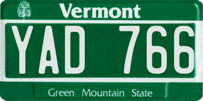 VT license plate YAD766