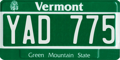 VT license plate YAD775