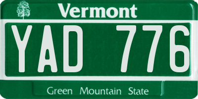 VT license plate YAD776