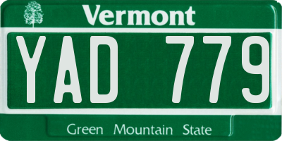 VT license plate YAD779
