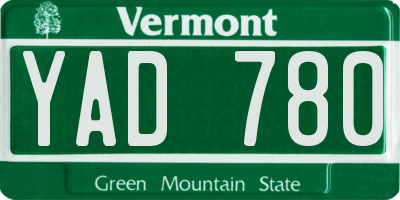 VT license plate YAD780