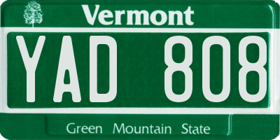 VT license plate YAD808