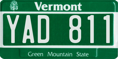 VT license plate YAD811