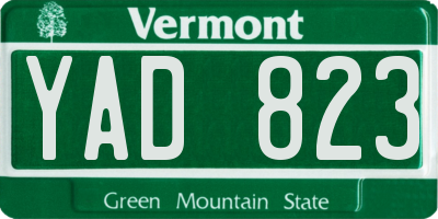 VT license plate YAD823