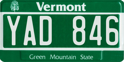 VT license plate YAD846