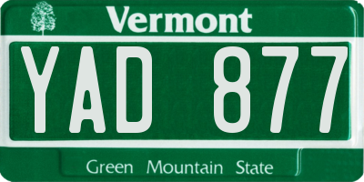 VT license plate YAD877