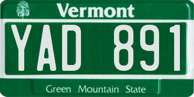 VT license plate YAD891