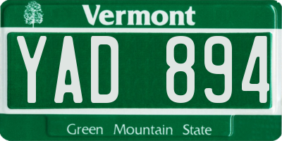 VT license plate YAD894