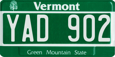 VT license plate YAD902