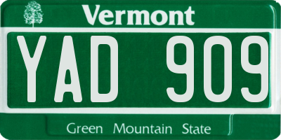 VT license plate YAD909