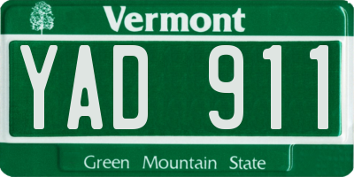 VT license plate YAD911