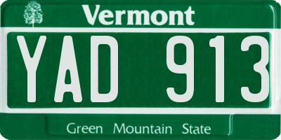 VT license plate YAD913