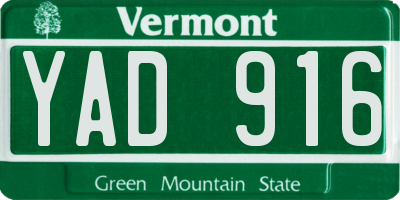 VT license plate YAD916