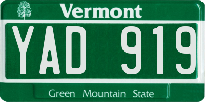 VT license plate YAD919