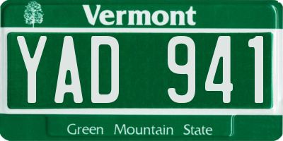 VT license plate YAD941