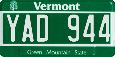 VT license plate YAD944