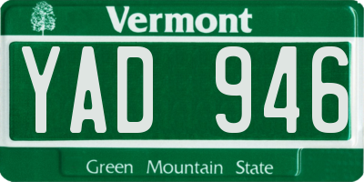 VT license plate YAD946
