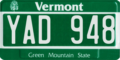 VT license plate YAD948