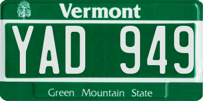 VT license plate YAD949
