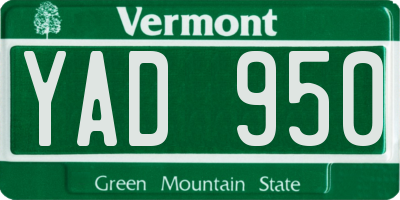 VT license plate YAD950
