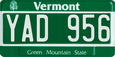 VT license plate YAD956