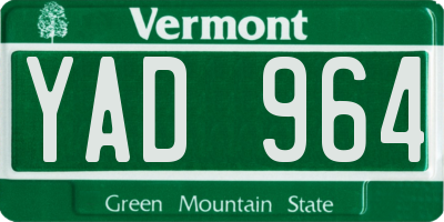 VT license plate YAD964