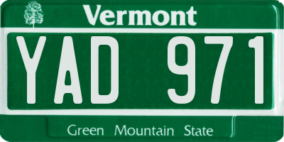 VT license plate YAD971