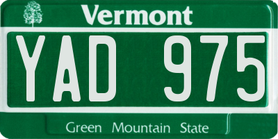 VT license plate YAD975