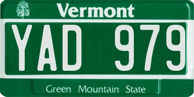 VT license plate YAD979