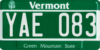 VT license plate YAE083