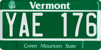 VT license plate YAE176