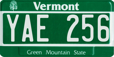 VT license plate YAE256