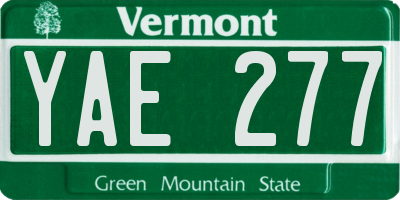 VT license plate YAE277