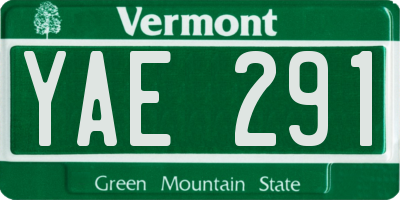 VT license plate YAE291