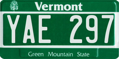 VT license plate YAE297