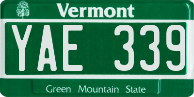 VT license plate YAE339