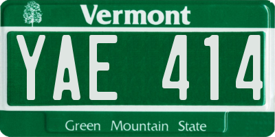 VT license plate YAE414