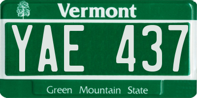 VT license plate YAE437