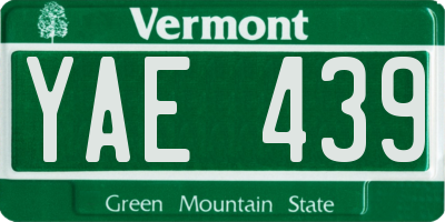 VT license plate YAE439